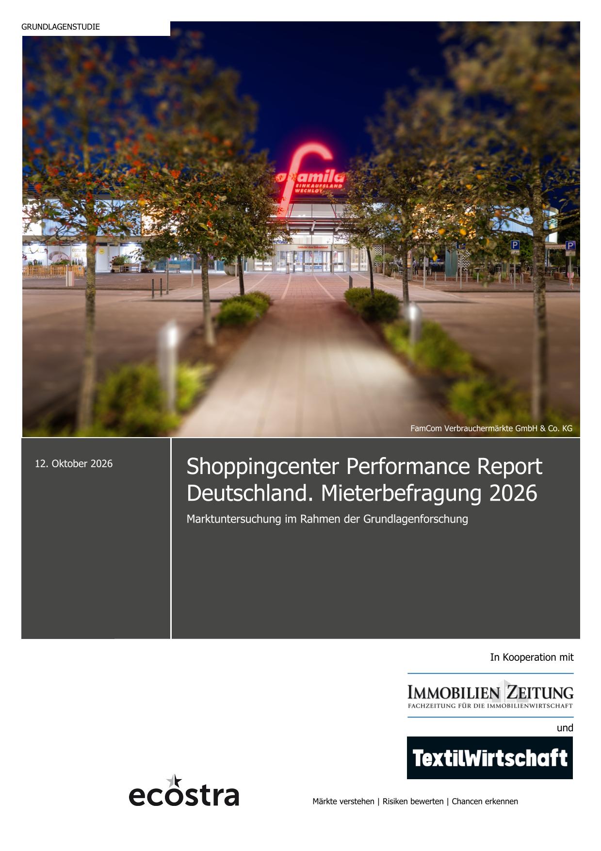 Shoppingcenter Performance Report Germany. Tenant Survey 2026 - PRE-ORDER!!